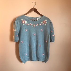 Vintage Short-Sleeved Sweater